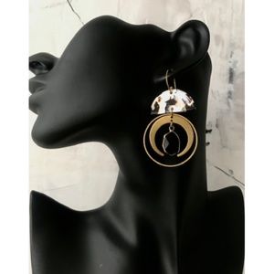 Evran Rose Tortoise Crystal Statement Earrings